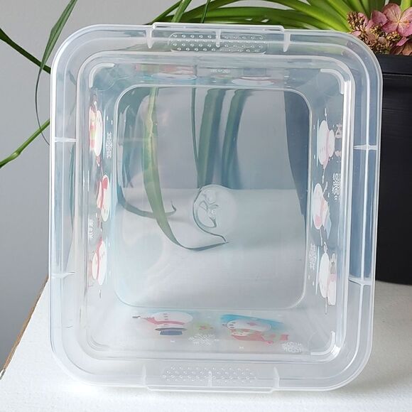 Plastic Clear Festive Winter‎ & Christmas Snowman Tote - Picture 5 of 6